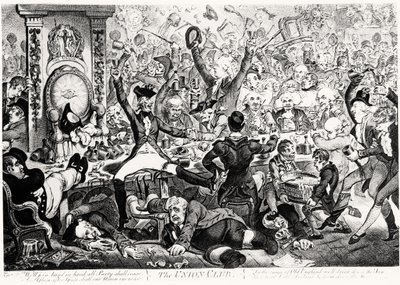 The Union Club, 1801 (farvegravering) af James Gillray