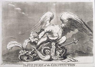 The Vulture of the Constitution, udgivet af Hannah Humphrey i 1789 af James Gillray