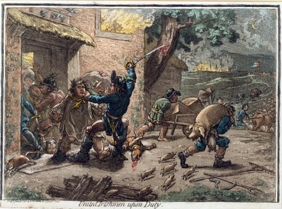 United Irishmen Upon Duty, udgivet af Hannah Humphrey i 1798 af James Gillray