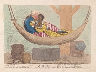 Wouski, pub. 1788 (håndfarvet gravering) af James Gillray