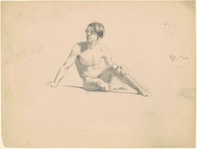 Siddende nøgen mand [recto] af James Goodwyn Clonney