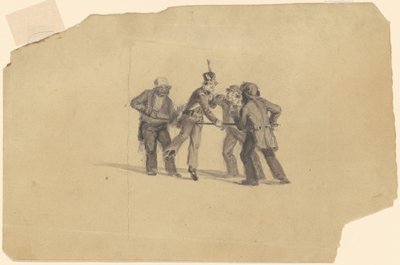 Studie til "Militia Training" [recto] af James Goodwyn Clonney