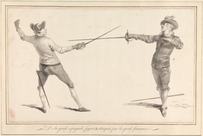 Af den spanske garde, figur A angrebet af den franske garde af James Gwin