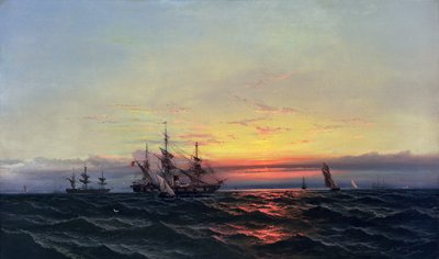 Fra sejl til damp (olie på lærred) af James Hamilton