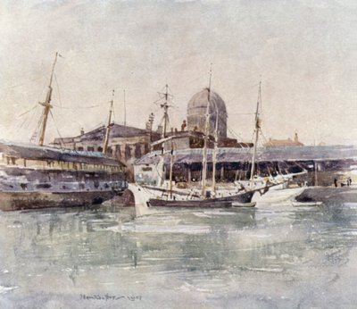 Custom House fra Salthouse Dock af James Hamilton Hay