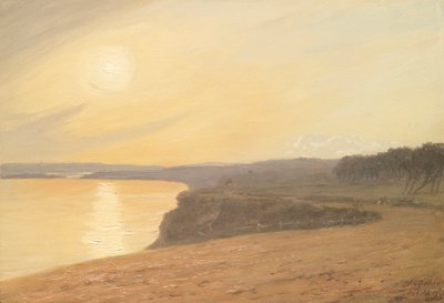 Solnedgang, nær Bournemouth, 1899 (olie på kort) af James Hayllar