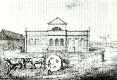 Rio Exchange, a Public Trapiche, a Grass Wagon and the Gallows, illustration fra 
