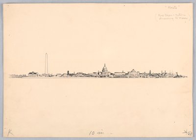 Washington Skyline, Design for Washington Board of Trade Dinner, 13. maj 1908 af James Henry Moser