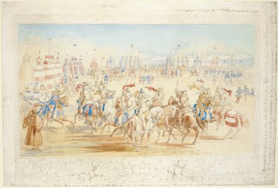 The Melee (nr. 1), 1839 (blyant og wc på papir) af James Henry Nixon