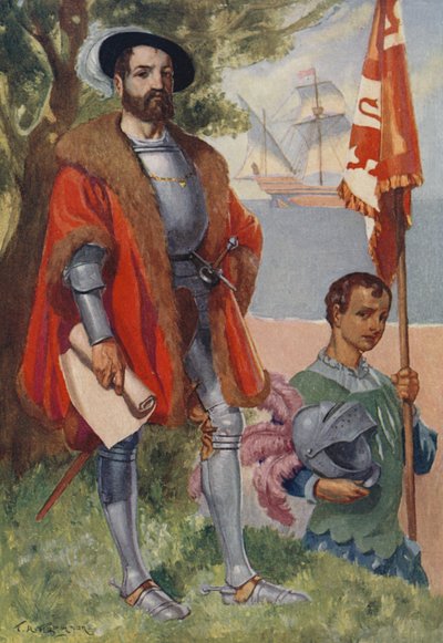 Hernan Cortes, spansk conquistador af James Henry Robinson