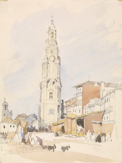 Præstetårnet, Porto (wc over grafit på papir) af James Holland