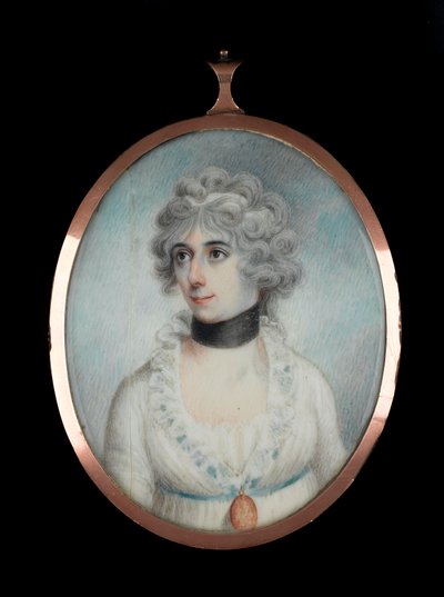 Uidentificeret dame (1801-1881), ca. 1820 (akvarel på elfenben) af James Holmes