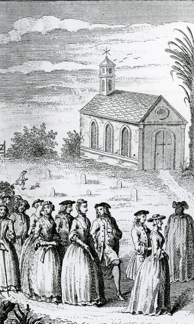 Illustration fra "The History of the Adventures of Joseph Andrews and of his friend Mr. Abraham Adams" af Henry Fielding, udgivet i 1742 af James Hulett