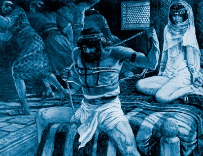 Samson brækker sine snore af J James Tissot - Bible af James Jacques Joseph (after) Tissot