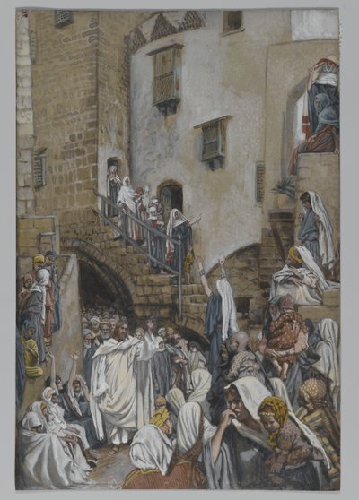 A Woman Cries Out in the Crowd, illustration fra The Life of Our Lord Jesus Christ, 1886-94 (wc over grafit på papir) af James Jacques Joseph Tissot