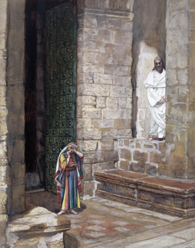 Og Jesus blev efterladt alene, og der var en kvinde i midten, illustration til The Life of Christ, c.1886-94 (wc & gouache på pap) af James Jacques Joseph Tissot