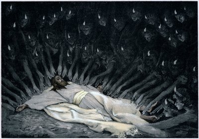 Engle, der tjener Jesus, efter at Djævelen har forladt ham, 1897 af James Jacques Joseph Tissot