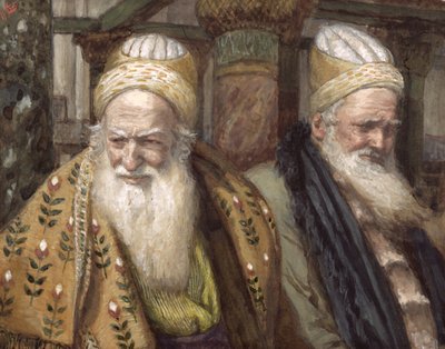 Annas og Kaifas, illustration til The Life of Christ, ca. 1886-94 (wc & gouache på pap) af James Jacques Joseph Tissot