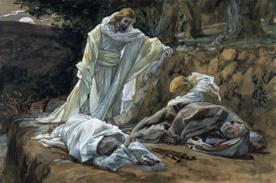 Could Ye Not Watch with Me One Hour?, illustration til The Life of Christ, ca. 1886-94 (wc & gouache på pap) af James Jacques Joseph Tissot