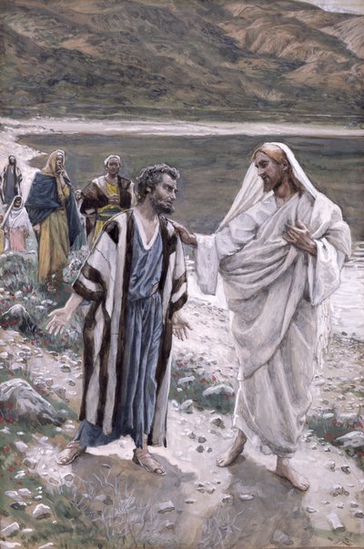 Feed My Lambs, illustration til The Life of Christ, ca. 1884-96 (wc & gouache på pap) af James Jacques Joseph Tissot
