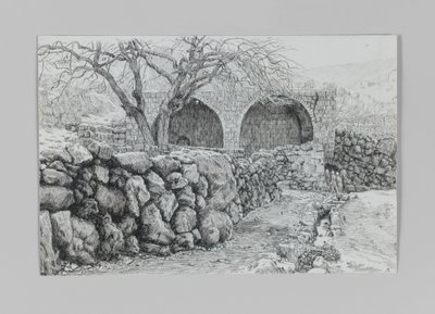Jomfrufontænen i Ain-Karim, illustration fra Vor Herre Jesu Kristi liv af James Jacques Joseph Tissot