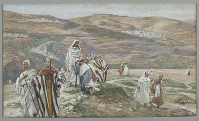 Han sendte dem ud to og to, illustration fra The Life of Our Lord Jesus Christ, 1886-96 (wc over grafit på papir) af James Jacques Joseph Tissot