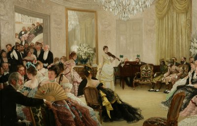 Stille! (Koncerten), ca. 1875 (olie på lærred) af James Jacques Joseph Tissot