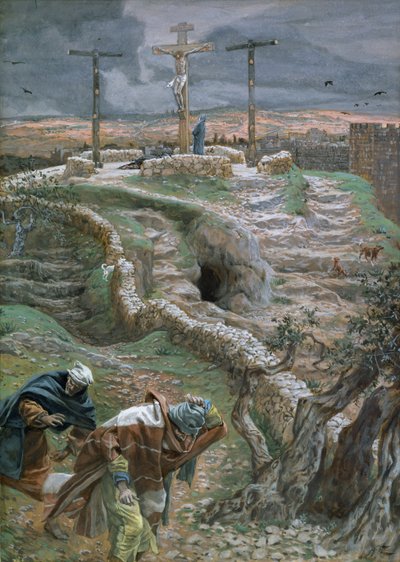 Jesus Alone on the Cross, illustration til The Life of Christ, ca. 1884-96 (wc & gouache på pap) af James Jacques Joseph Tissot