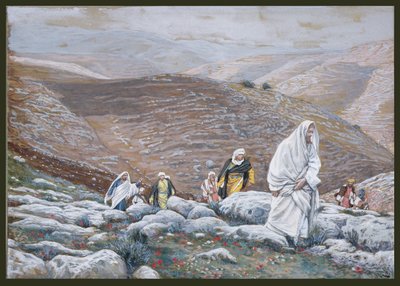 Jesus Goes Up into Jerusalem, illustration til The Life of Christ, ca. 1886-94 (wc & gouache på pap) af James Jacques Joseph Tissot