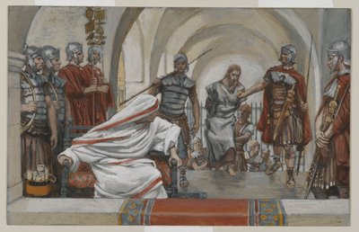 Jesus ledte fra Herodes til Pilatus, illustration fra Vor Herre Jesu Kristi liv, 1886-94 (wc over grafit på papir) af James Jacques Joseph Tissot