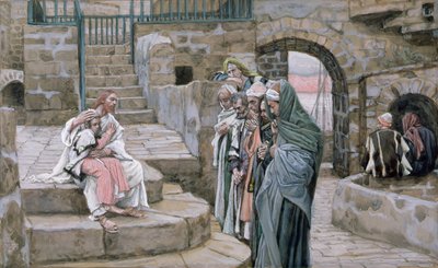 Jesus and the Little Child, illustration til The Life of Christ, ca. 1886-94 (wc & gouache på pap) af James Jacques Joseph Tissot