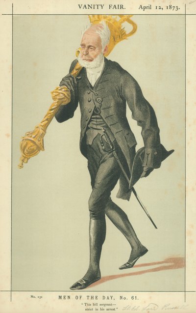 Oberstløjtnant Lord Charles James Fox Russell, This fell sergeant strict in his arrest, 12. april 1873, Vanity Fair-tegneserie af James Jacques Joseph Tissot