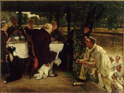 Lignelse om den fortabte søn: Den fede kalv, 1880. af James Jacques Joseph Tissot