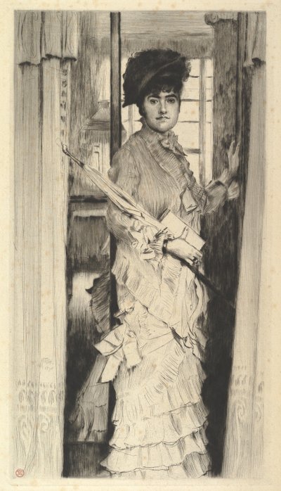 Portræt af frøken L... eller en dør skal enten være åben eller lukket, 1876. af James Jacques Joseph Tissot
