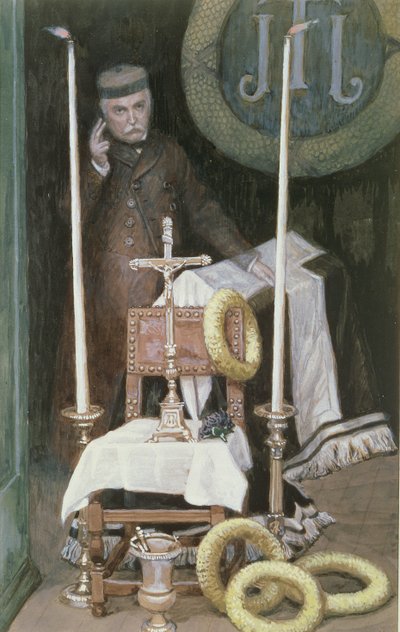 Portrait of the Pilgrim (Selvportræt), illustration til The Life of Christ, ca. 1886-96 (gouache på pap) af James Jacques Joseph Tissot