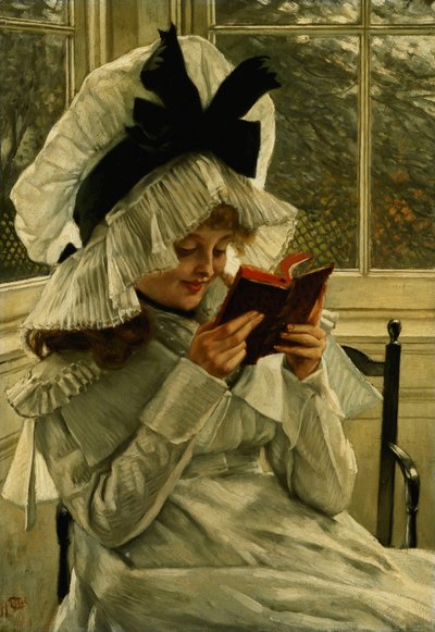 Læser en bog, ca. 1872 af James Jacques Joseph Tissot