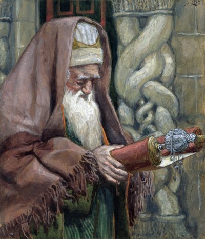 Simeon, illustration til The Life of Christ, ca. 1886-94 (wc & gouache på pap) af James Jacques Joseph Tissot