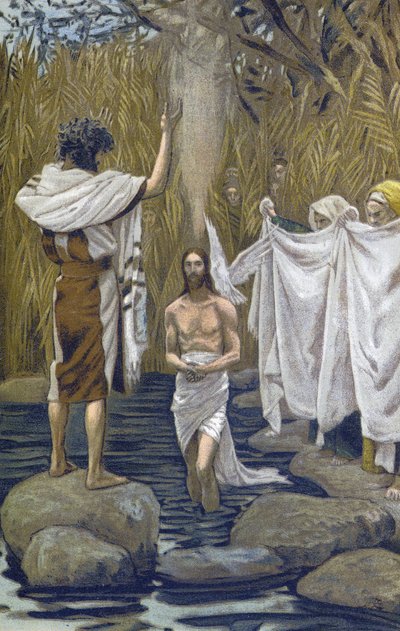 The Bapteme of Jesus - The Baptim of Jesus - fra "" The Life of Our Lord Jesus Christ"" - 1899 af James Tissot - The Life of Our Lord Jesus Christ, af Jacques Joseph (Jacques Joseph) Tissot dit James Tissot (1836- 1902) af James Jacques Joseph Tissot