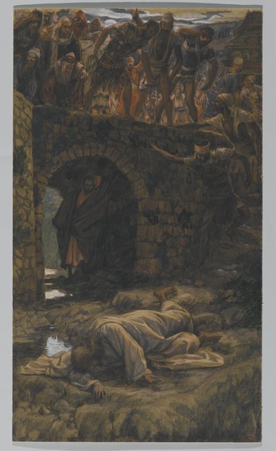 Kedrons Bæk. He Shall Drink of the Brook on the Way, illustration til The Life of Christ, ca. 1886-94 (wc & gouache på pap) af James Jacques Joseph Tissot