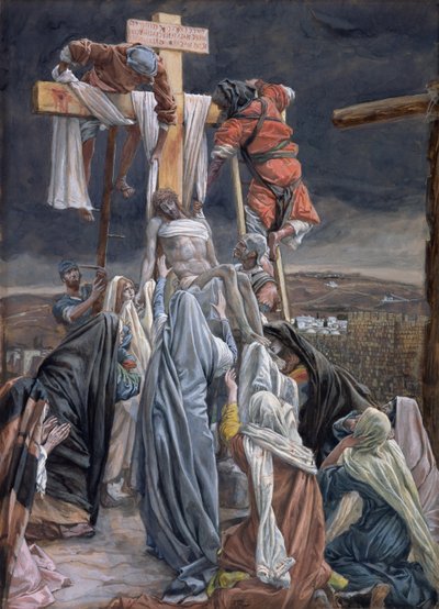 Nedstigningen fra korset, illustration til The Life of Christ, ca. 1884-96 (wc & gouache på pap) af James Jacques Joseph Tissot