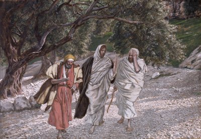 The Disciples on the Road to Emmaus, illustration til The Life of Christ, ca. 1884-96 (wc & gouache på pap) af James Jacques Joseph Tissot