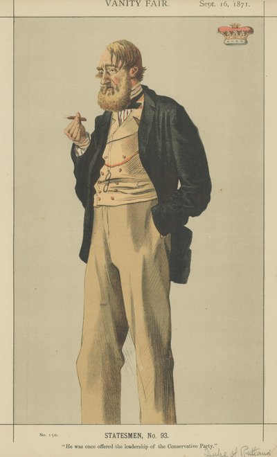 Hertugen af Rutland (farve litho) af James Jacques Joseph Tissot