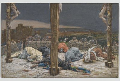 Jordskælvet, illustration fra Vor Herre Jesu Kristi liv, 1886-94 (wc over grafit på papir) af James Jacques Joseph Tissot