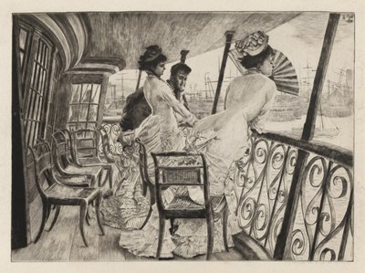 Galleriet på H.M.S. Calcutta ved Portsmouth af James Jacques Joseph Tissot
