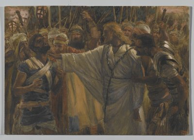 The Healing of Malchus, illustration fra The Life of Our Lord Jesu Christ, 1886-94 (wc over grafit på papir) af James Jacques Joseph Tissot