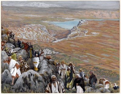 Folket søger Kristus for at gøre ham til konge, illustration til The Life of Christ, ca. 1886-94 (wc & gouache på pap) af James Jacques Joseph Tissot