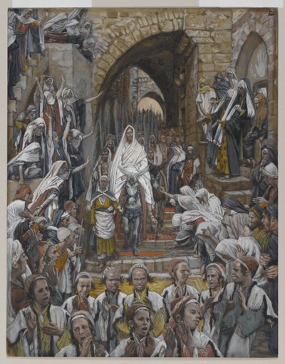 Processionen i Jerusalems gader, illustration fra Vor Herre Jesu Kristi liv, 1886-94 (wc over grafit på papir) af James Jacques Joseph Tissot