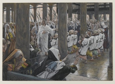 Processionen i templet, illustration fra Vor Herre Jesu Kristi liv, 1886-94 (wc over grafit på papir) af James Jacques Joseph Tissot