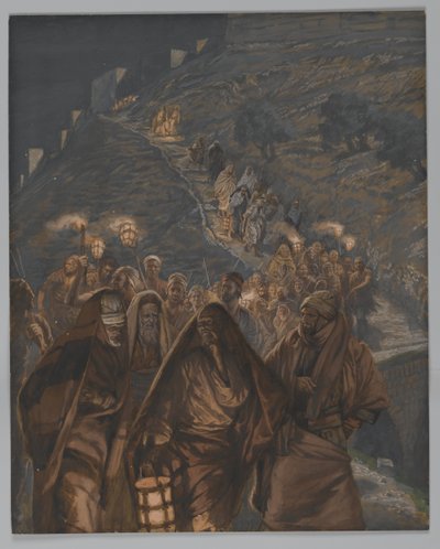 The Procession of Judas, illustration fra The Life of Our Lord Jesu Christ, 1886-94 (wc over grafit på papir) af James Jacques Joseph Tissot