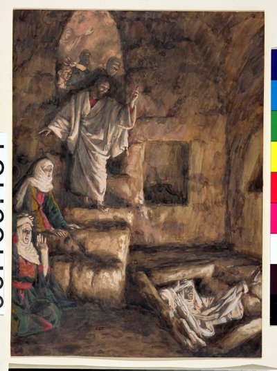 The Raising of Lazarus, illustration til The Life of Christ, ca. 1886-94 (wc & gouache på pap) af James Jacques Joseph Tissot